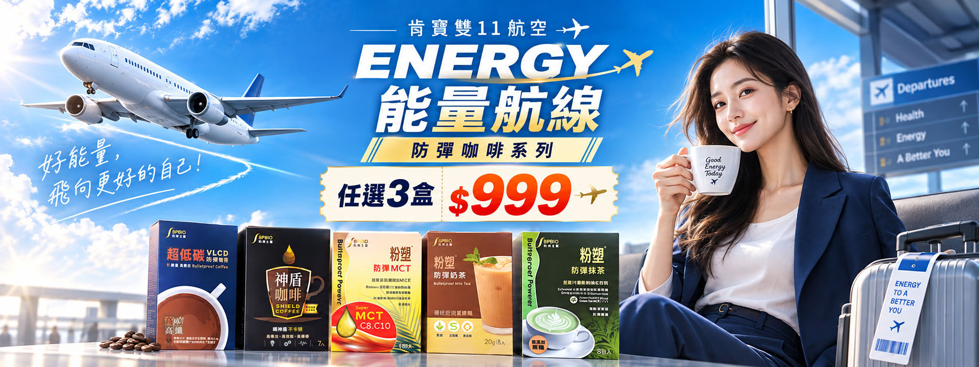 能量航線丨防彈咖啡3盒$999