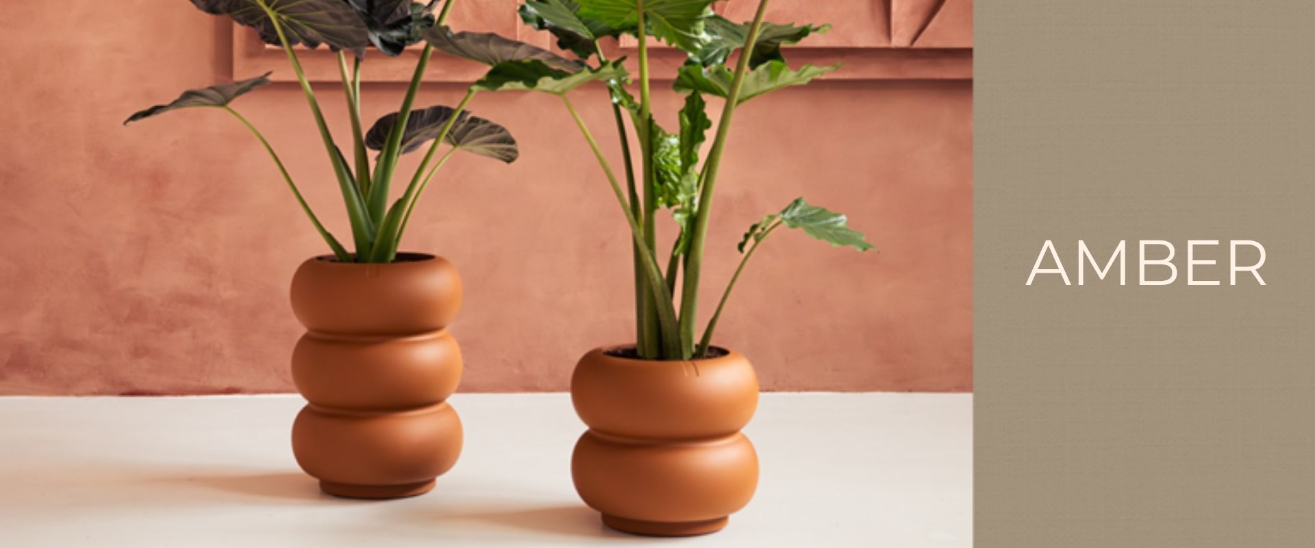 elho 2025年新品結合北歐與日式的 Japandi 美學，推出 Premium 系列花器，Amber展現大膽創意與獨特造型，Eden以有機圓潤線條結合極簡風格，June則以經典設計體現永恆優雅